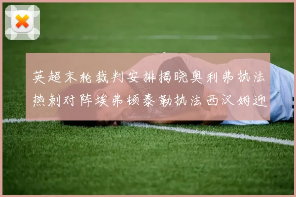 英超末轮裁判安排揭晓奥利弗执法热刺对阵埃弗顿泰勒执法西汉姆迎战利兹联